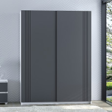 Шафа Купе Hettich Портленд К-852  Біла / Графіт (150/200/52), МДФ
